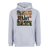 Heather Grey Honor the brave 4th of july Heavyweight Hoodie - CowGirlArtShop