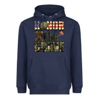 Navy Honor the brave 4th of july Heavyweight Hoodie - CowGirlArtShop