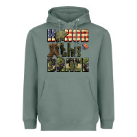 Sage Honor the brave 4th of july Heavyweight Hoodie - CowGirlArtShop