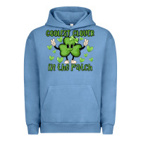 Pigment Pebble Blue coolest clover to pinch Urban Hoodie - MaliasSmallBusiness