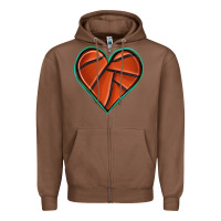 Chestnut basketball heart Zipper Hoodie - texasbilliewilder