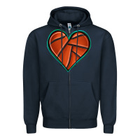 Navy basketball heart Zipper Hoodie - texasbilliewilder