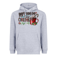 Heather Grey hot cocoa and christmas movies Heavyweight Hoodie - CowhideDigitalArt