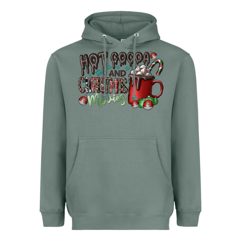 Hot Cocoa And Christmas Movies Heavyweight Hoodie by CowhideDigitalArt | Teevron