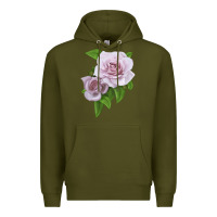 Army Green Silver Lining Rose Premium Hoodie - LillyAllenDesigns