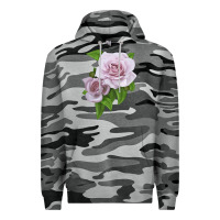 Slate Camo Silver Lining Rose Premium Hoodie - LillyAllenDesigns