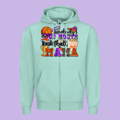 Somebody's Loud Mouth Basketball Mama Zipper Hoodie Designed By Zillion Design Studio