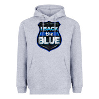 Heather Grey I back the blue 4th of July Heavyweight Hoodie - CowGirlArtShop