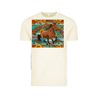 Vintage Arctic galloping horse aztec sunflower Vintage Tee - Artiststas