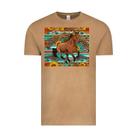 Vintage Camel galloping horse aztec sunflower Vintage Tee - Artiststas