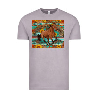 Vintage Zinc galloping horse aztec sunflower Vintage Tee - Artiststas