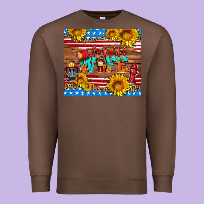 American Flag Firefighter Wife Premium Sweatshirt Designed By Hra Design Shop