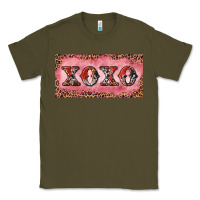 Army Green Xoxo cowhide and leopard Classic Tee - RanaPortraitStore