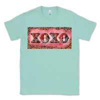 Seafoam Xoxo cowhide and leopard Classic Tee - RanaPortraitStore