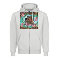 Dove Grey Mama bear haunting fish floral Zipper Hoodie - RanaPortraitStore