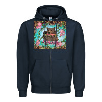 Navy Mama bear haunting fish floral Zipper Hoodie - RanaPortraitStore