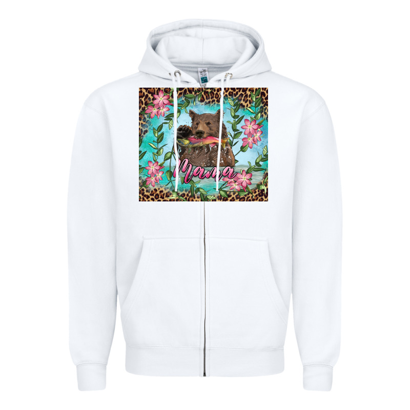 Mama Bear Haunting Fish Floral Zipper Hoodie by RanaPortraitStore | Teevron