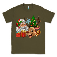 Army Green santa and reindeer Classic Tee - Zillion Design Studio