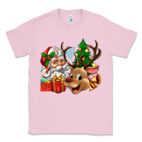 Bubblegum Pink santa and reindeer Classic Tee - Zillion Design Studio