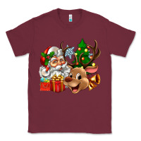 Burgundy santa and reindeer Classic Tee - Zillion Design Studio