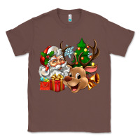 Chestnut santa and reindeer Classic Tee - Zillion Design Studio