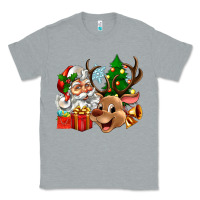 Heather Grey santa and reindeer Classic Tee - Zillion Design Studio