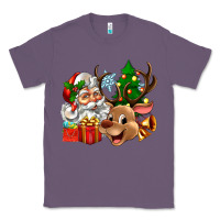Lavender santa and reindeer Classic Tee - Zillion Design Studio