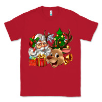 Red santa and reindeer Classic Tee - Zillion Design Studio