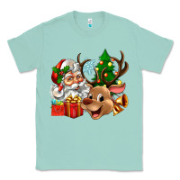 Seafoam santa and reindeer Classic Tee - Zillion Design Studio