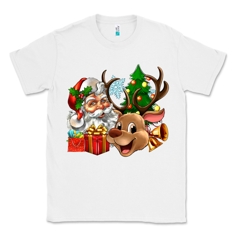 Santa And Reindeer Classic Tee by Zillion Design Studio | Teevron