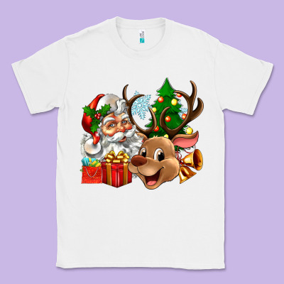 Classic Tee santa and reindeer