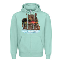 Seafoam mama bear haunting fish Zipper Hoodie - RanaPortraitStore