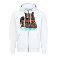 White mama bear haunting fish Zipper Hoodie - RanaPortraitStore