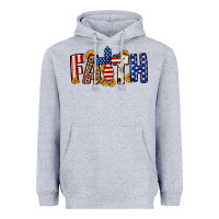 Heather Grey Faith USA flag sunflower Heavyweight Hoodie - Neo Western