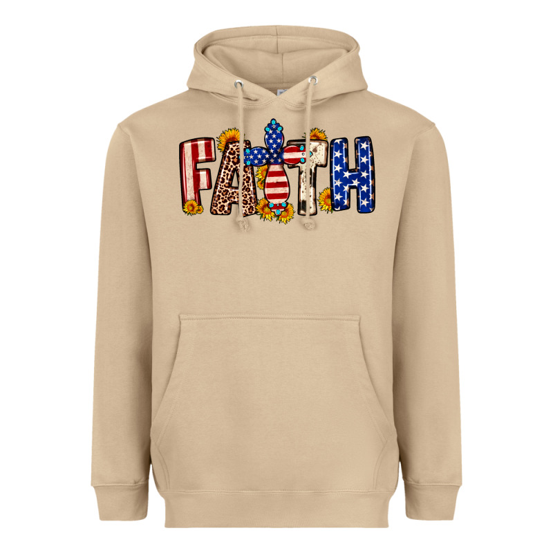 Faith Usa Flag Sunflower Heavyweight Hoodie by Neo Western | Teevron