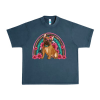 Midnight Navy french bulldog floral rainbow Urban Heavy Tee - Artiststas