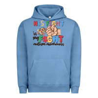 Pigment Pebble Blue his fight is my fight autism awareness Urban Hoodie - MaliasSmallBusiness