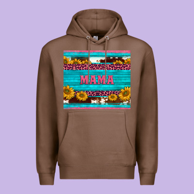 Cowhide Leopard Sunflowers Mama Premium Hoodie Designed By Barkaloodesign