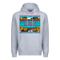 Heather Grey cowhide leopard sunflowers mama Premium Hoodie - BarkalooDesign