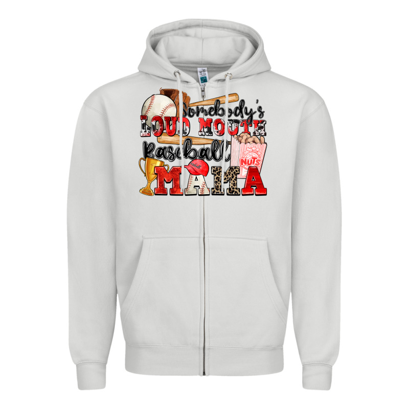 Somebody's Loud Mouth Baseball Mama Zipper Hoodie by Zillion Design Studio | Teevron