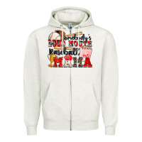 Oatmeal Heather somebody's loud mouth baseball mama Zipper Hoodie - Zillion Design Studio