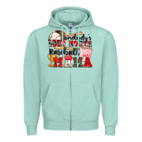 Seafoam somebody's loud mouth baseball mama Zipper Hoodie - Zillion Design Studio