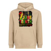 Mushroom juneteenth fist free ish since 1865 with background Heavyweight Hoodie - HRA Design Shop