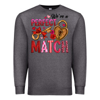 Charcoal Heather we're a perfect match Premium Sweatshirt - OliviaCreatesArt