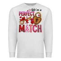 Oatmeal Heather we're a perfect match Premium Sweatshirt - OliviaCreatesArt