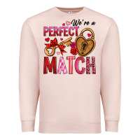 Pale Pink we're a perfect match Premium Sweatshirt - OliviaCreatesArt