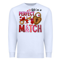 White we're a perfect match Premium Sweatshirt - OliviaCreatesArt