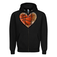 Black basketball heart Zipper Hoodie - texasbilliewilder