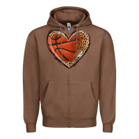 Chestnut basketball heart Zipper Hoodie - texasbilliewilder