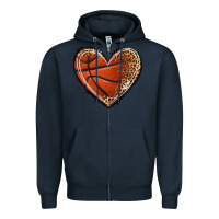 Navy basketball heart Zipper Hoodie - texasbilliewilder